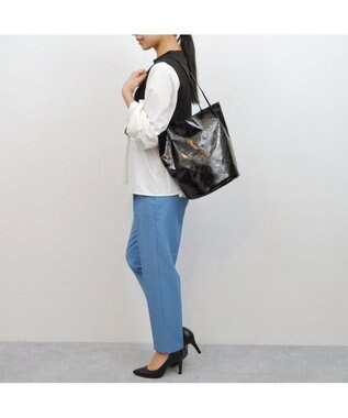 UNBILLION カシュカシュ cachecache / クラッシュメタリック肩入れバケツトートバッグ ブラック