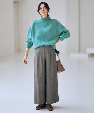 ANY L 【ウエストゴム】ライトツイードパンツ グレー