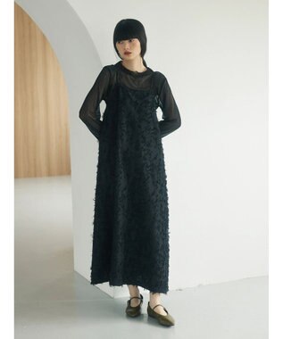 Green Parks armonia．フェザージャガードキャミワンピース Black