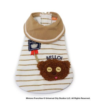 PET PARADISE ミニオン ティム サーモキープ タンクトップ 《マリン柄》 小型犬 ホワイト×ブラウン