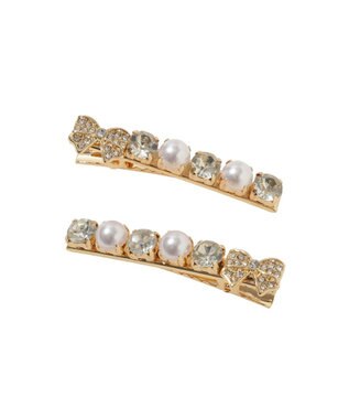 Maison de FLEUR 2セットメタルリボンクリップ Gold