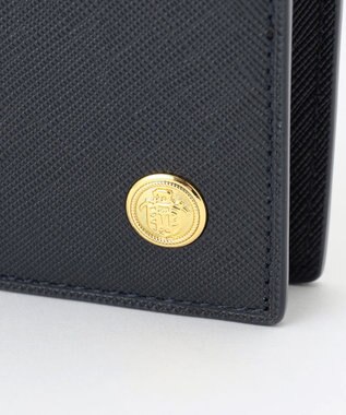 J.PRESS MEN 【MORPHO×J.PRESS】エンブレムボタン 二つ折り財布(小銭入れ付き札入) ネイビー系