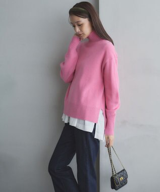 組曲 ウールカシミヤミックス ロールネック ニット 【WEB限定】ローズピンク系9