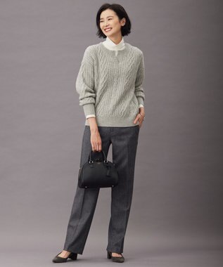 J.PRESS LADIES ウールジャージー  タートルネック カットソー ホワイト系