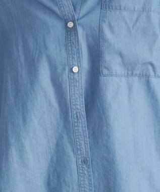 WEGO 【ANGIE VINTAGE】シアーデニムバンドカラーシャツ サックス