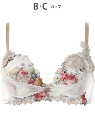 WACOAL ブラジャー 【リボンブラ 胸もとフィットながもち】 きれいな谷間をメイク 動いても谷間をキープ Gカップまで対応 大きいサイズ レディース BXB490 /ワコール