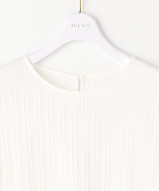 ANY SIS L 【洗える】ジャガードペプラム ブラウス オフ