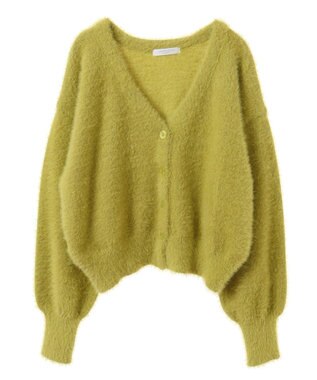 Green Parks ラメシャギーニットカーディガン Light Green