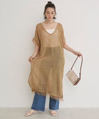 WEGO 【ANGIE VINTAGE】メッシュジレワンピース ベージュ