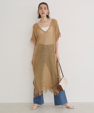 WEGO 【ANGIE VINTAGE】メッシュジレワンピース ベージュ