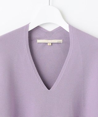 自由区 【洗える】コットンストレッチホールガーメント プルオーバーニット ローズ系