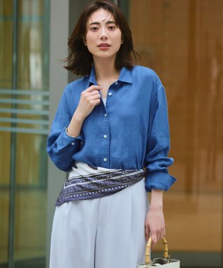 23区 【WEB&一部店舗限定】ストレッチジョーゼット ワイドパンツ スカイブルー系