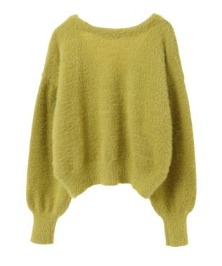 Green Parks ラメシャギーニットカーディガン Light Green