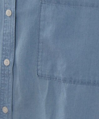 WEGO 【ANGIE VINTAGE】シアーデニムバンドカラーシャツ サックス