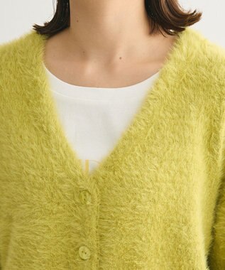 Green Parks ラメシャギーニットカーディガン Light Green