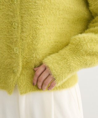 Green Parks ラメシャギーニットカーディガン Light Green