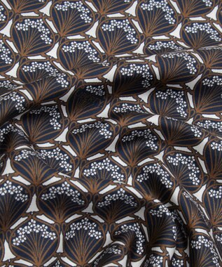 LIBERTY. アイフィス ストライプ 45x45 シルクスカーフ タン