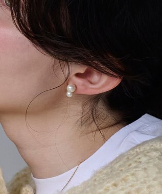 Phoebe 【金属アレルギー対応】ツインパールセラミックピアス ゴールド