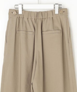 自由区 S 【セットアップ対応】リネンストレッチワイド パンツ カーキ