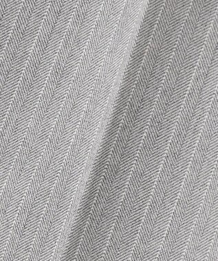 自由区 【XSサイズ～/洗える】TRギャバ ストライプ テーパードパンツ ライトグレー系1