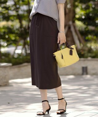 【WEB限定カラーあり・洗える・接触冷感・吸水速乾】Lightジョーゼット ナロー スカート