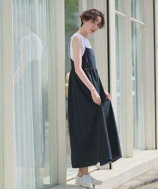 #Newans 【洗える】ボリュームキャミソールドレス ブラック系