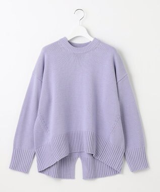 UNFILO 【洗える】スプリングコットンニット バックスリット ラベンダー