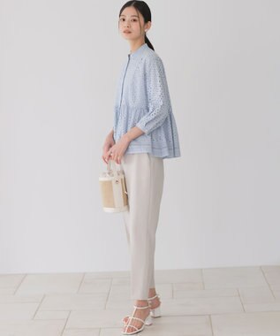 組曲 シュットクロステーパード パンツ サンドベージュ系