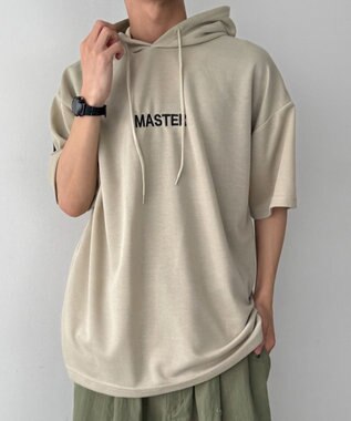 WEGO 【MLXLサイズ展開】ストレートラインプルパーカー（SS） ベージュ