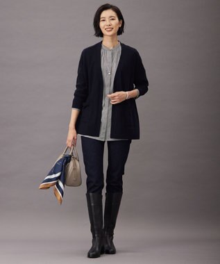 J.PRESS LADIES Vintageプリント スクエア スカーフ ネイビー系5