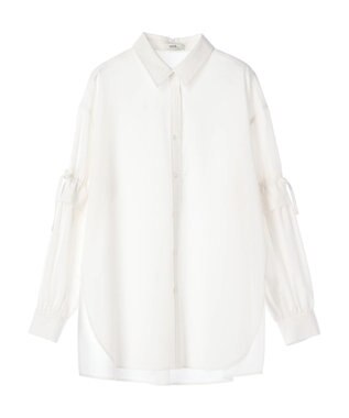 earth music&ecology ギャザースリーブシャツ Off White