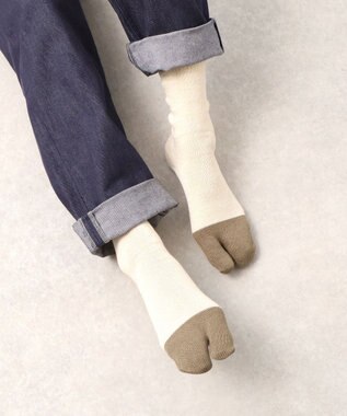 WHITE MAILS 【UNISEX】PAPER COLOR BLOCK 足袋ソックス オフホワイト