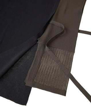 YECCA VECCA メッシュ編みレイヤードニット Green