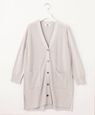 J.PRESS LADIES L 【洗える】COTTON MODAL Vネック カーディガン グレージュ系