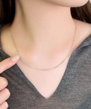 Phoebe 【金属アレルギー対応】スリークオーバルチェーンネックレス/サージカルステンレス シルバー