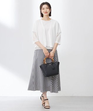 J.PRESS LADIES 【WEB限定カラーあり・洗える】コットンスムース シアーデザイン カットソー グレージュ系