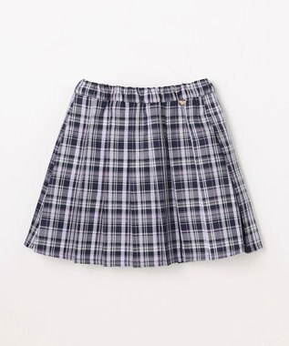 ANY KIDS チェックプリーツスカパン ネイビー