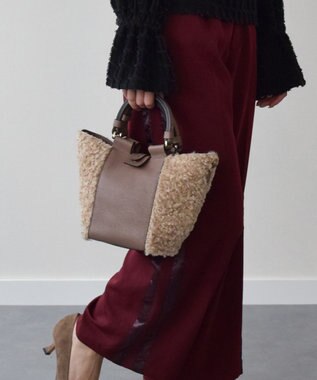 INTER-CHAUSSURES 【LORISTELLA】異素材コンビハンドバッグ