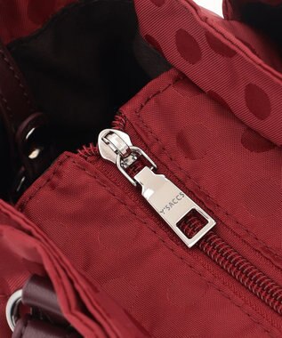 Y'SACCS ドットジャガードポーチ付きトートバッグ ワイン