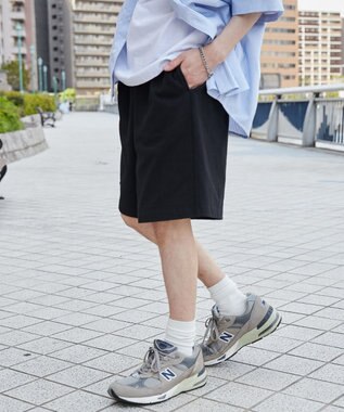 WEGO 【ウエストゴム】ヘビーウェイトカットイージーショーツ ブラック