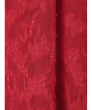 Green Parks シアージャガード花柄フリルブラウス Red