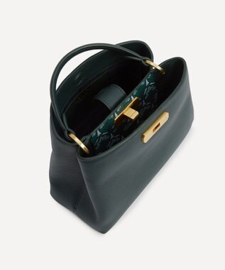 LIBERTY. アイフィス レザー ミニ トップハンドルバッグ ダークグリーン
