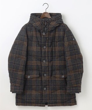 JOSEPH ABBOUD MOUNTAIN 【イタリア素材/ECOファー/9ポケット/ダウン】スライバーチェックダウン コート グレー系4