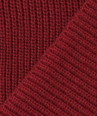 ANY ウールブレンドバルキーニット Vネック ボルドー