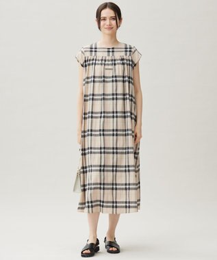 自由区 S シアーブライトチェック ワンピース ベージュ