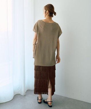 YECCA VECCA メッシュ編みレイヤードニット Green