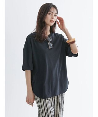 AMERICAN HOLIC 抗菌防臭ラウンドテールカットプルオーバー Black