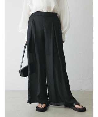 Green Parks AnriettMusee シアータックワイドパンツ Black