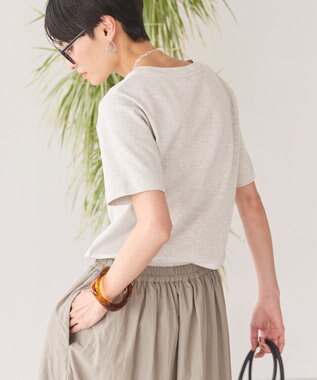 AMERICAN HOLIC きれいめコットンベーシックＴシャツ（５分袖） Oatmeal