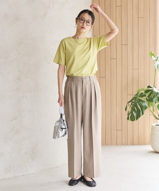 AMERICAN HOLIC きれいめコットンベーシックＴシャツ（５分袖） Pistachio